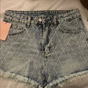 Studded Denim Women's Shorts
